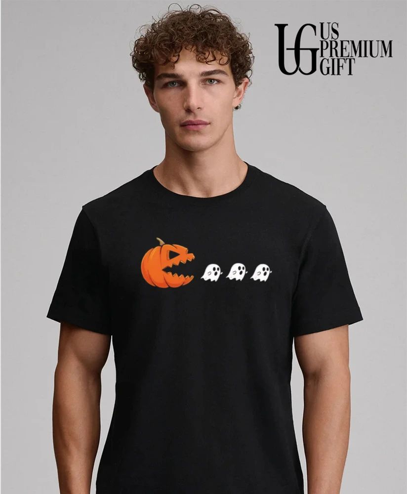 Pumpkin eating ghost Halloween Gamer shirt
