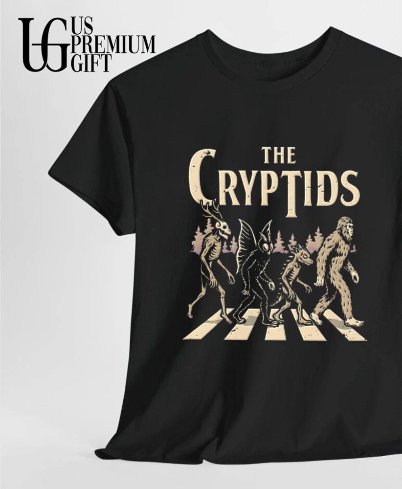 Four Cryptids walking across road shirt