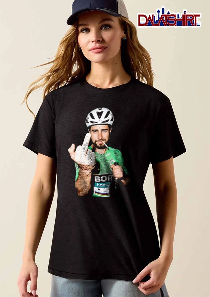 Skoda cyclist helmet cigarette champagne middle finger shirt