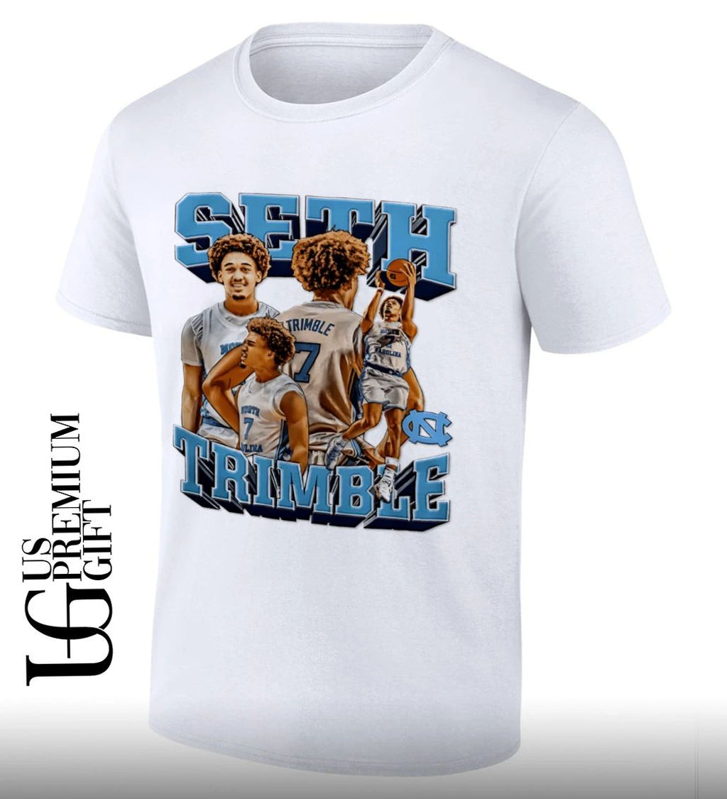 Seth Trimble 7 North Carolina Tar Heels NCAA Men’s Basketball graphic shirt