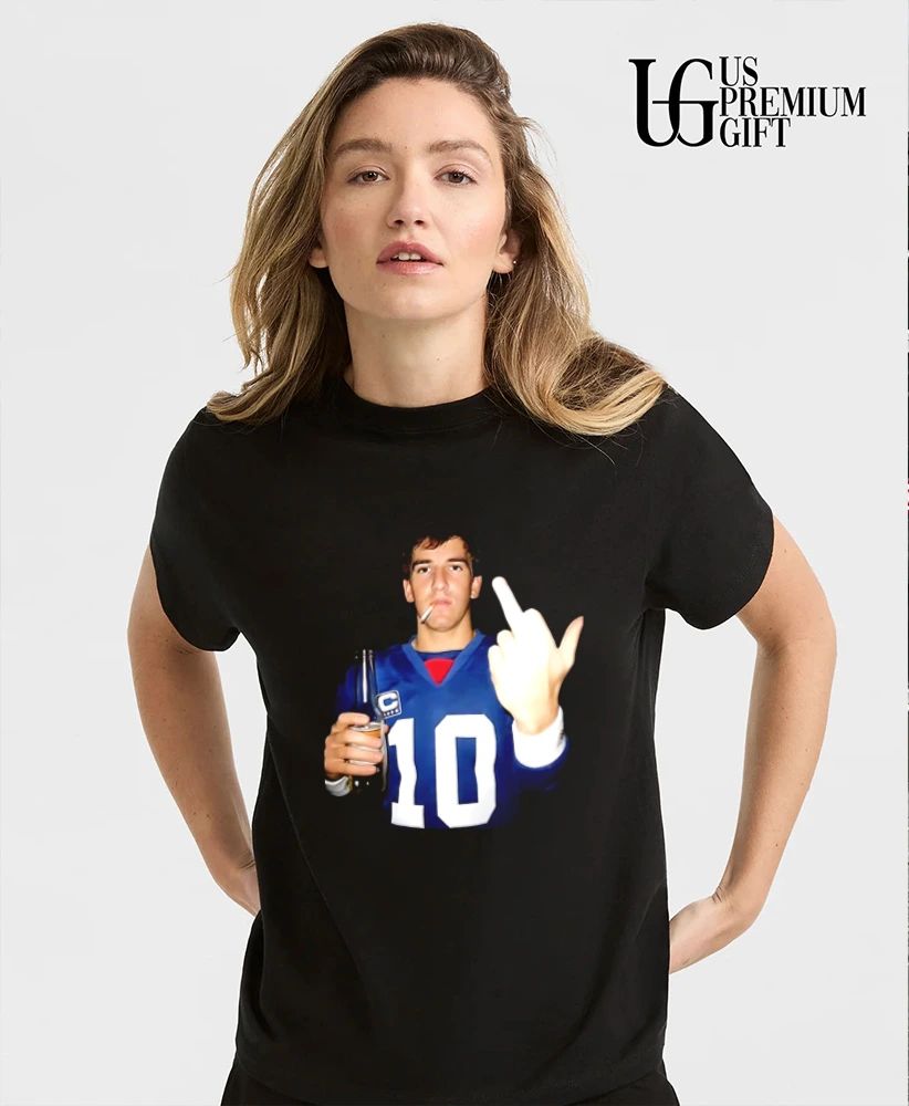 Eli Manning middle finger portrait shirt