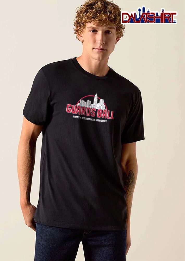 Cleveland Guardians Guards Ball Gritty Relentless Resilient skyline red arch graphic shirt