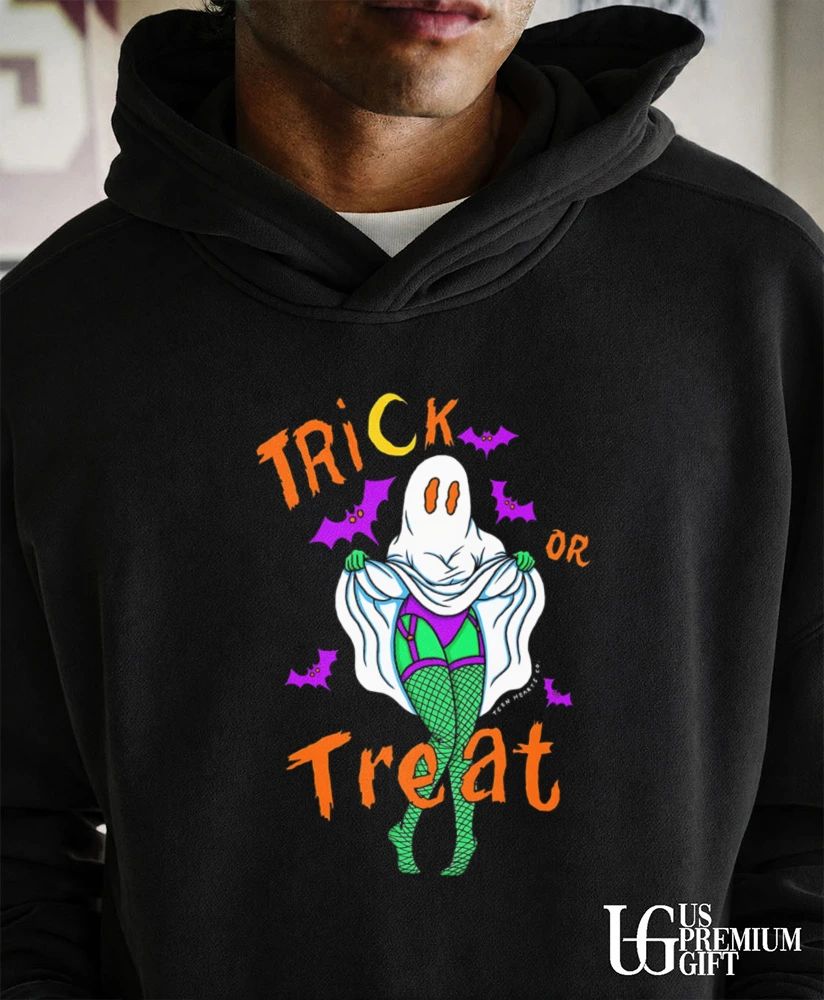 Ghost pinup Trick or Treat Halloween shirt