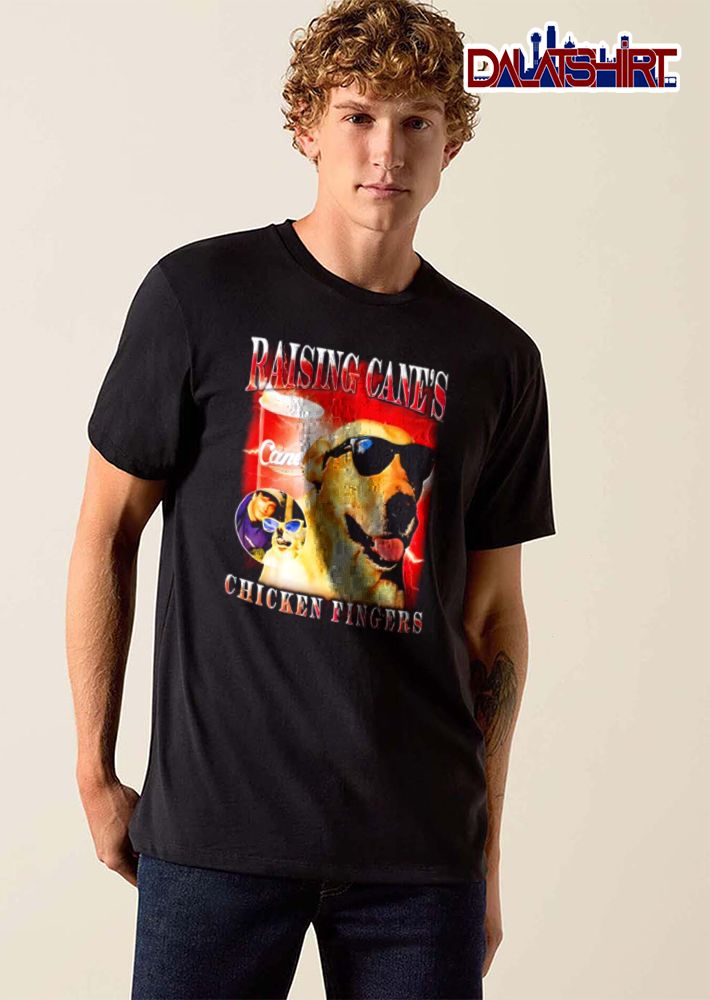 Raising Canes labrador wearing sunglasses cup chicken fingers 1996 shirt