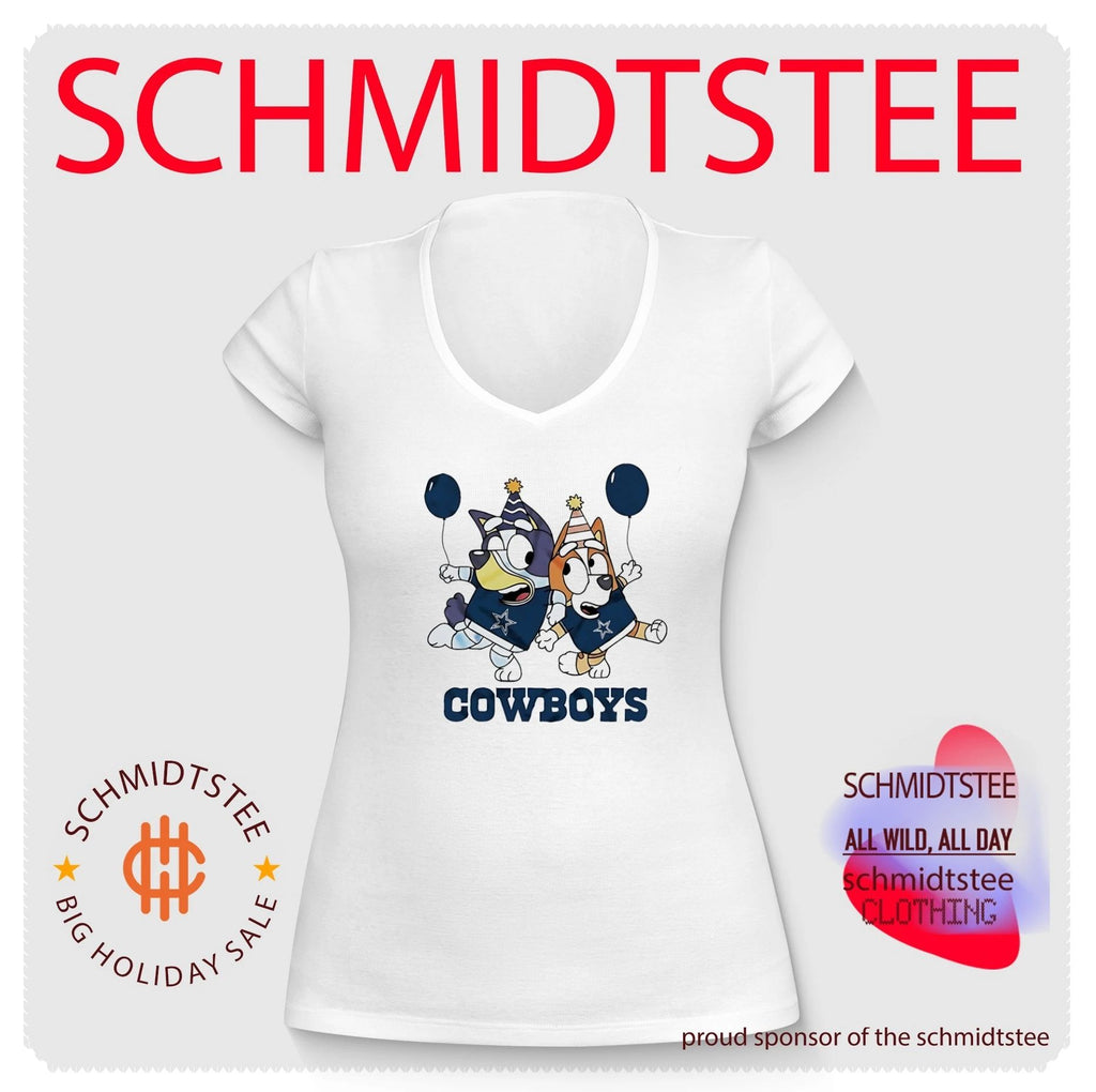 Dallas Cowboys Bluey and Bingo cartoon shirt