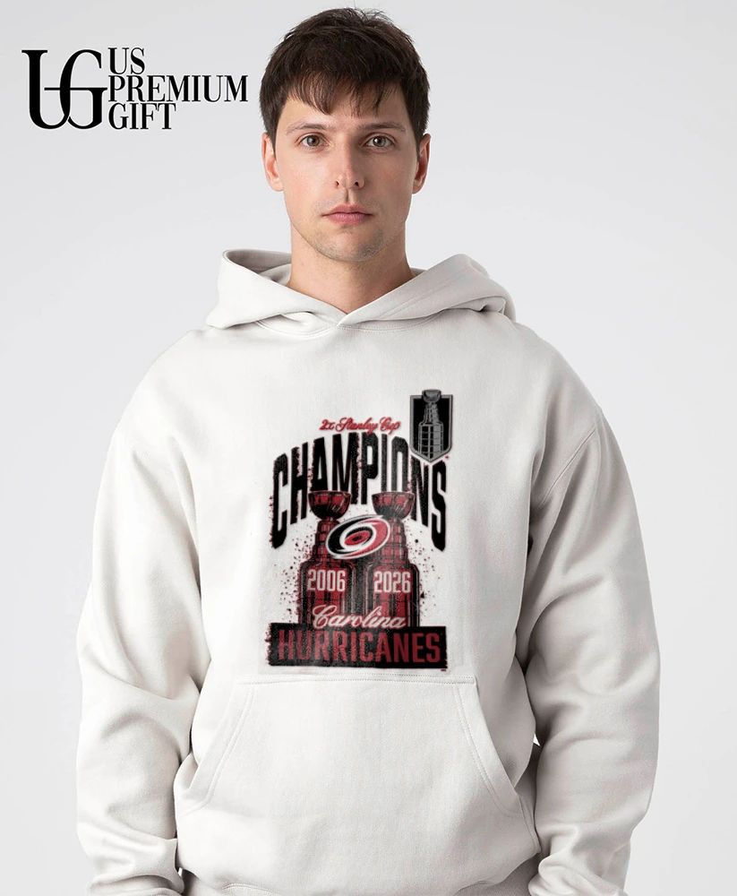 Carolina Hurricanes 2X Stanley Cup Champions Earned and Raised NHL trophy shirt