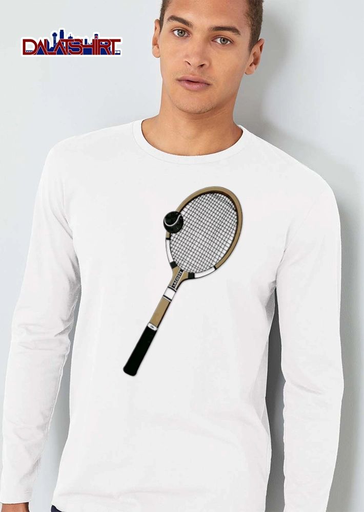 Lacoste tennis racket and ball illustration shirt