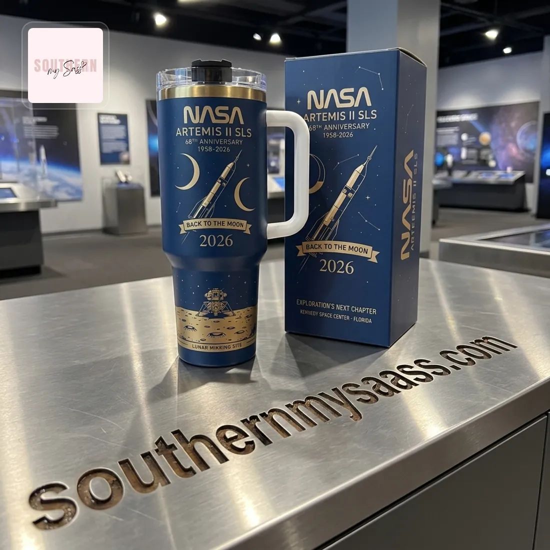 NASA Artemis II SLS 68th Anniversary 1958-2026 Back to the Moon Insulated Tumbler