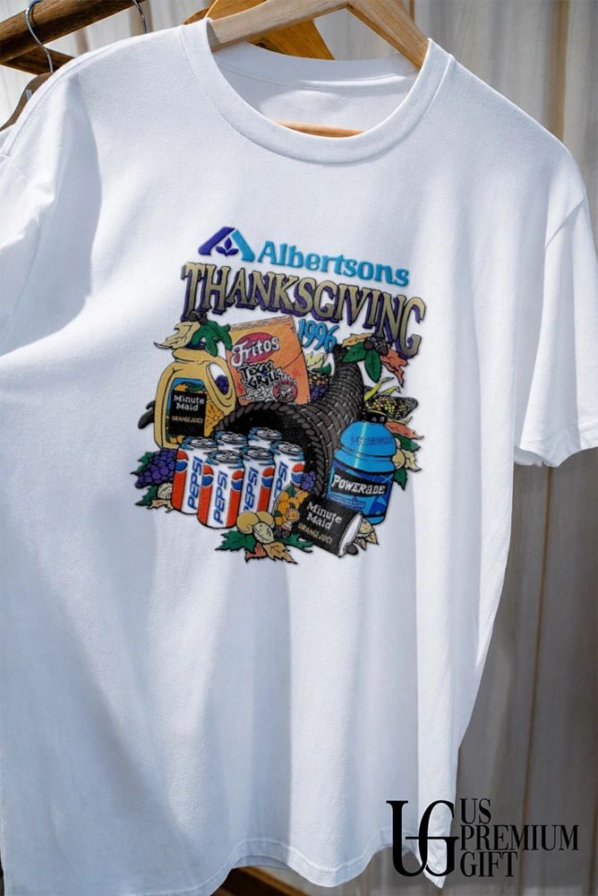 Vintage Albertsons Thanksgiving 1996 Grocery Collage shirt