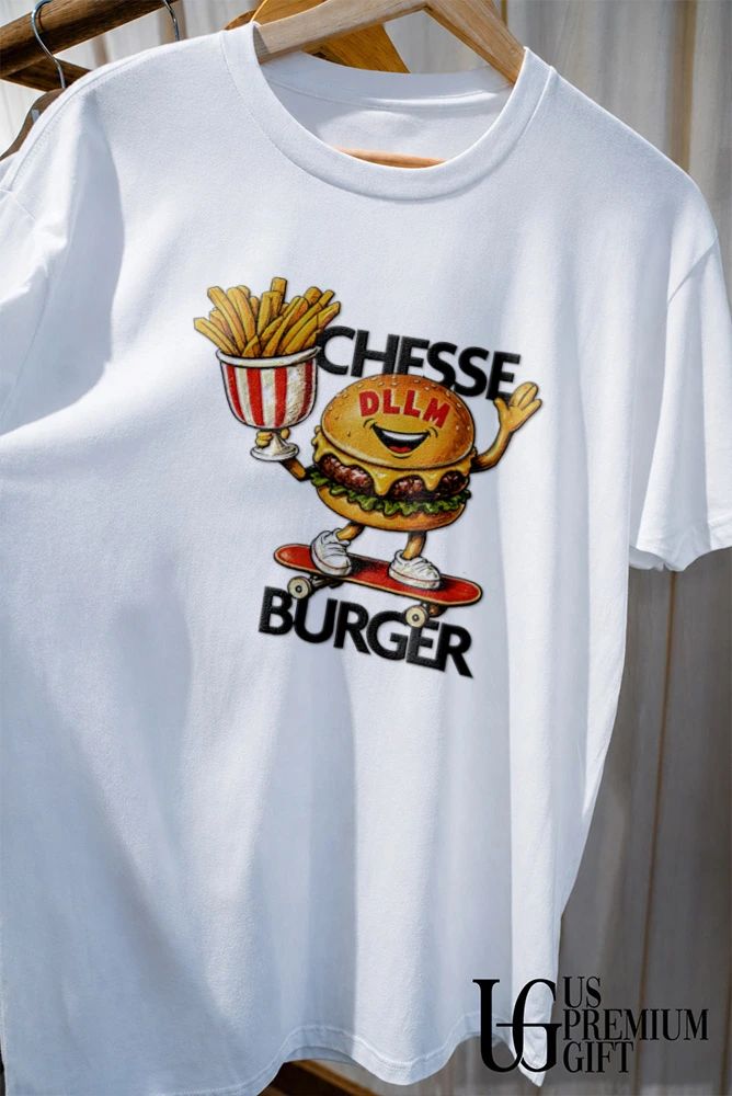 Skateboarder Hamburger Fast Food Chesse DLLM Burger shirt