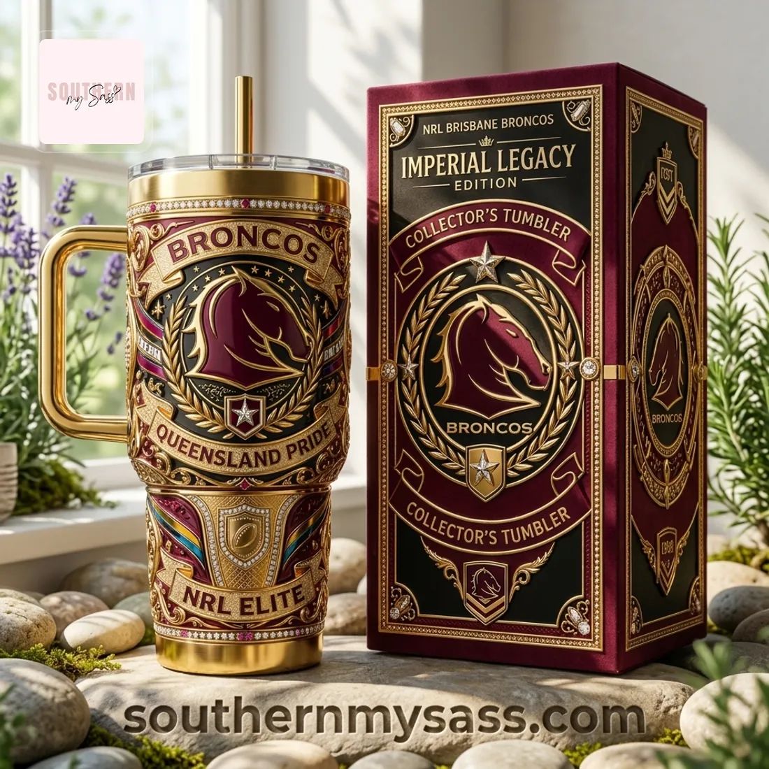 NRL Brisbane Broncos Imperial Legacy Edition Collector’s Gold Tumbler