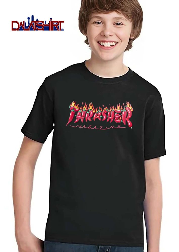 Thrasher red chili peppers flaming logo shirt