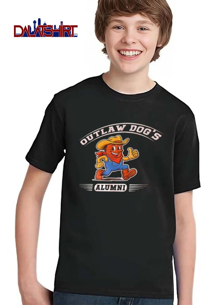 Outlaw Dogs Alumni cartoon dog cowboy thumbs up shirt