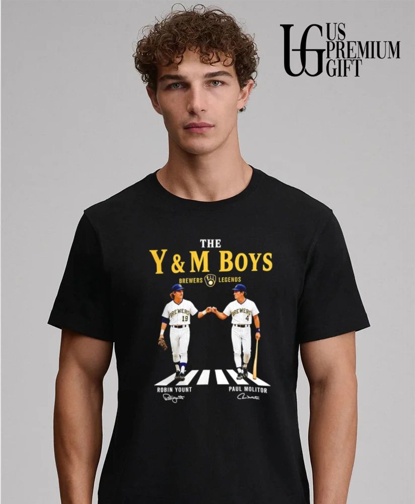 The Y&M Boys Brewers Legends Robin Yount fist bump Paul Molitor abbey road signature shirt