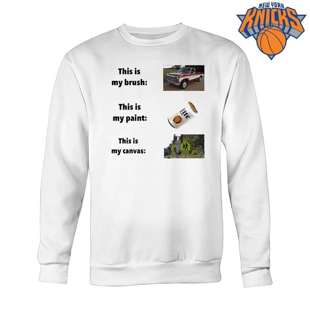 This Is My Brush Paint Canvas Funny Truck Beer Drunk Driving Meme shirt