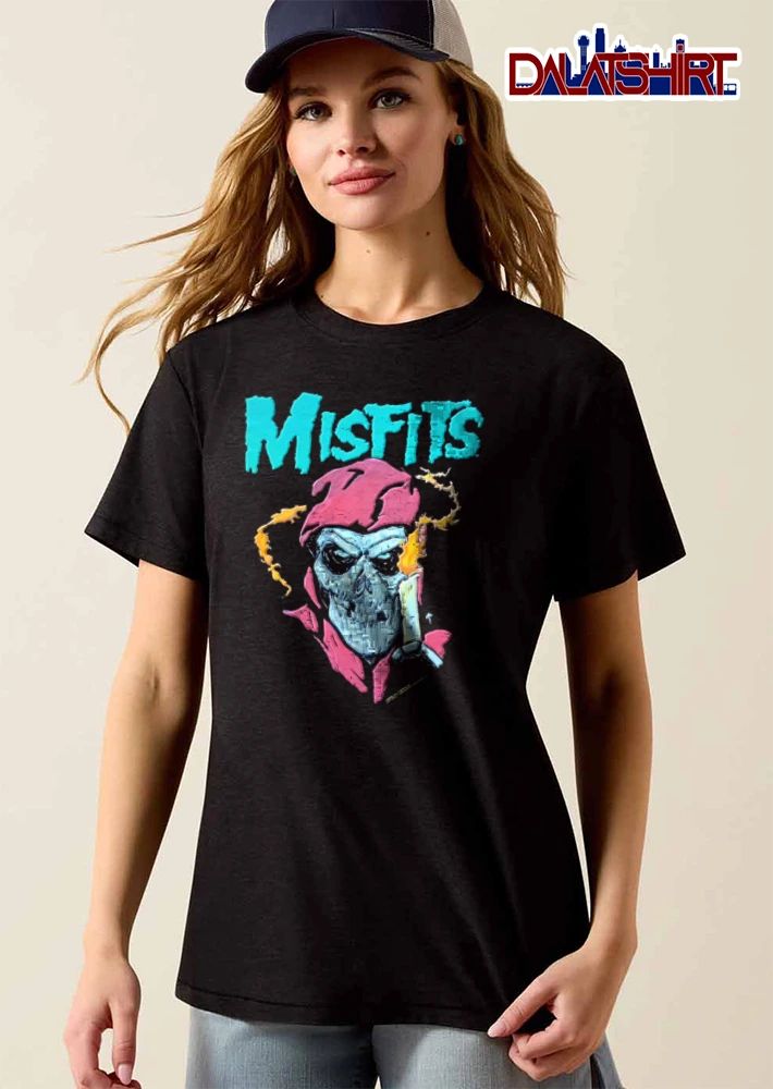 Misfits skull wearing hood holding candle shirt