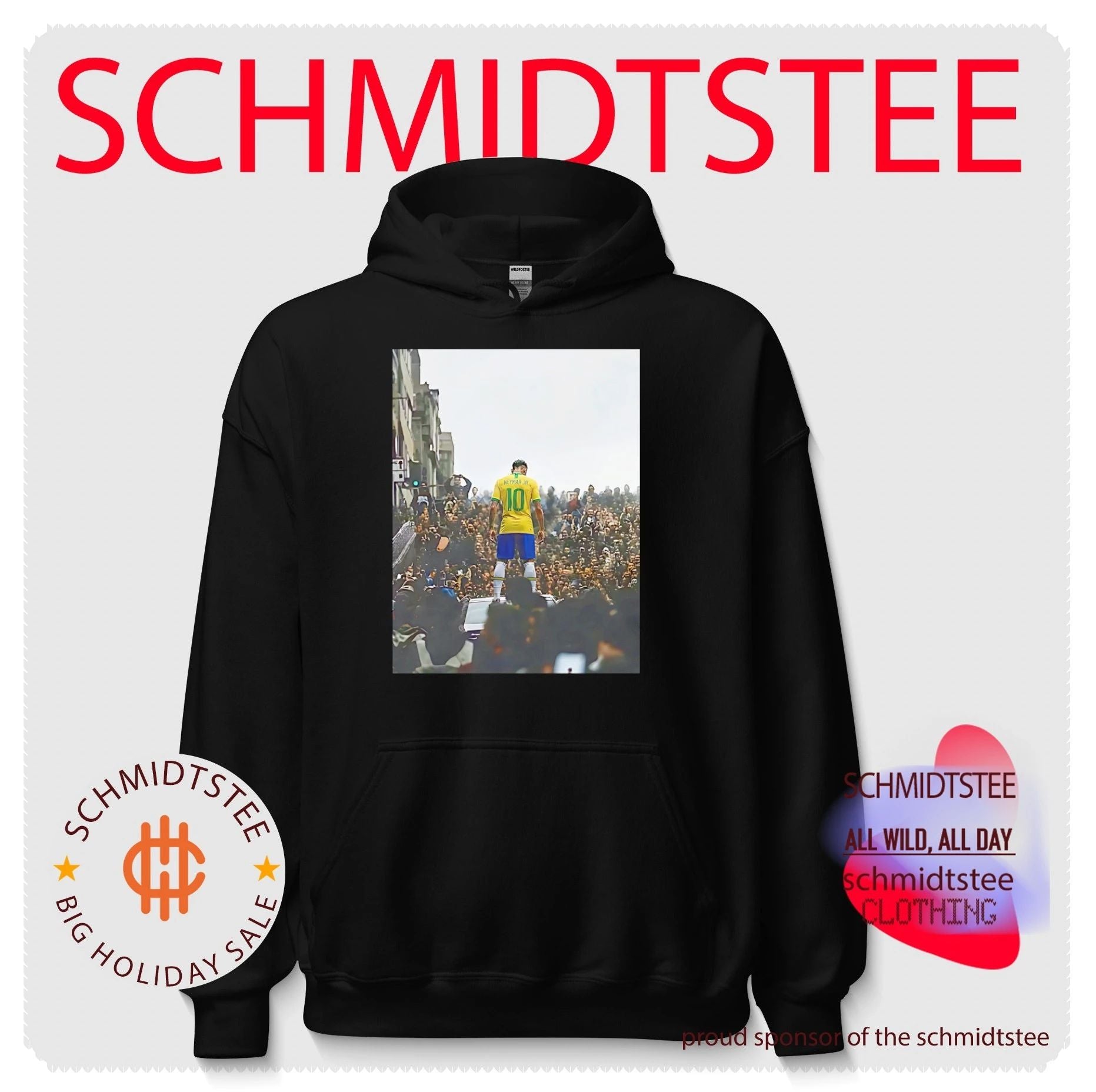 Neymar Jr facing crowd portrait shirt