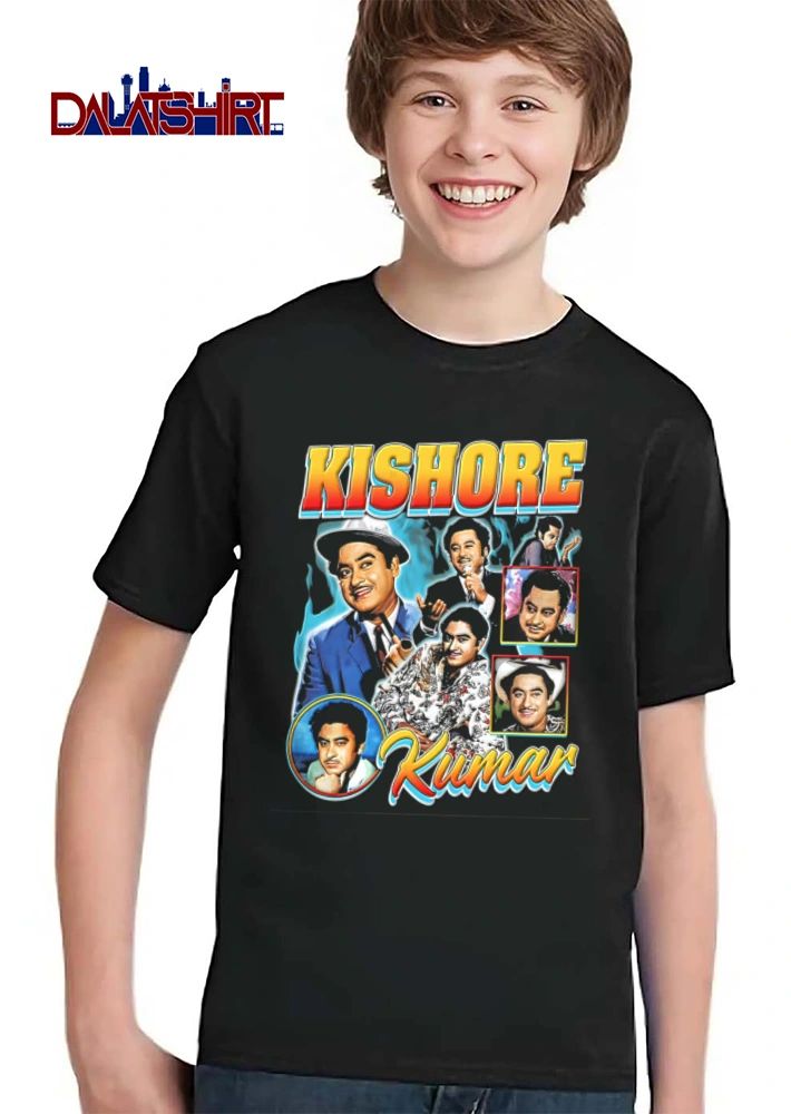Kishore Kumar multiple portraits indian singer actor shirt