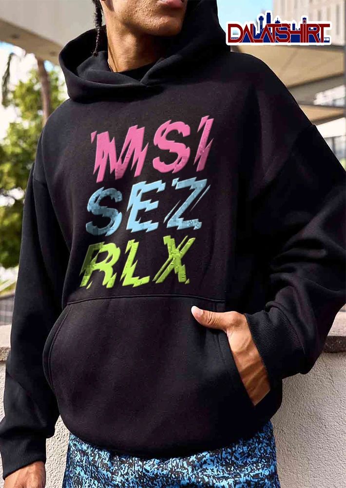 MSI SEZ RLX glitch text neon colors shirt
