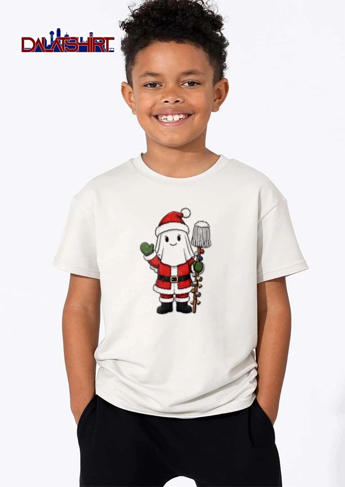 Santa ghost wearing suit mop shirt