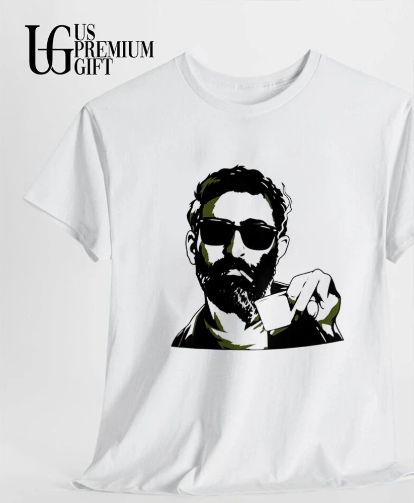 Bearded Man with Sunglasses and Cigarette shirt