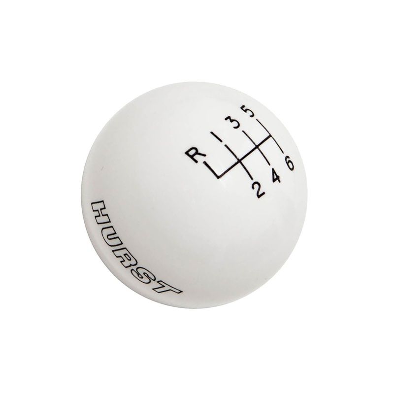 Hurst Shift Knob – 6-Speed – White – Ford