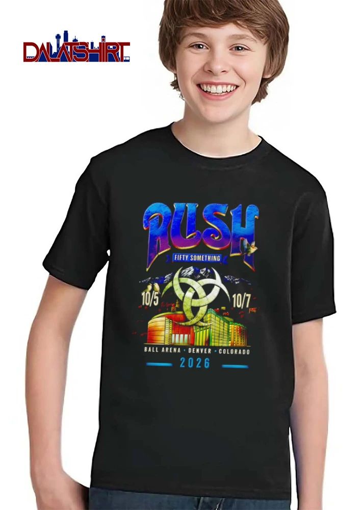 2026 Rush Fifty Something 10.5 10.7 metal crescent symbol arena mountains birds shirt