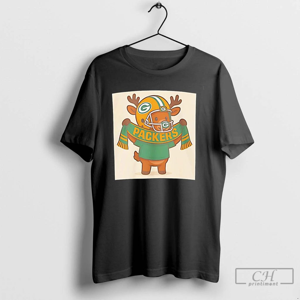 Classic Green Bay Packers Reindeer Cute Christmas 2025 T Shirts Hoodie Longsleeve