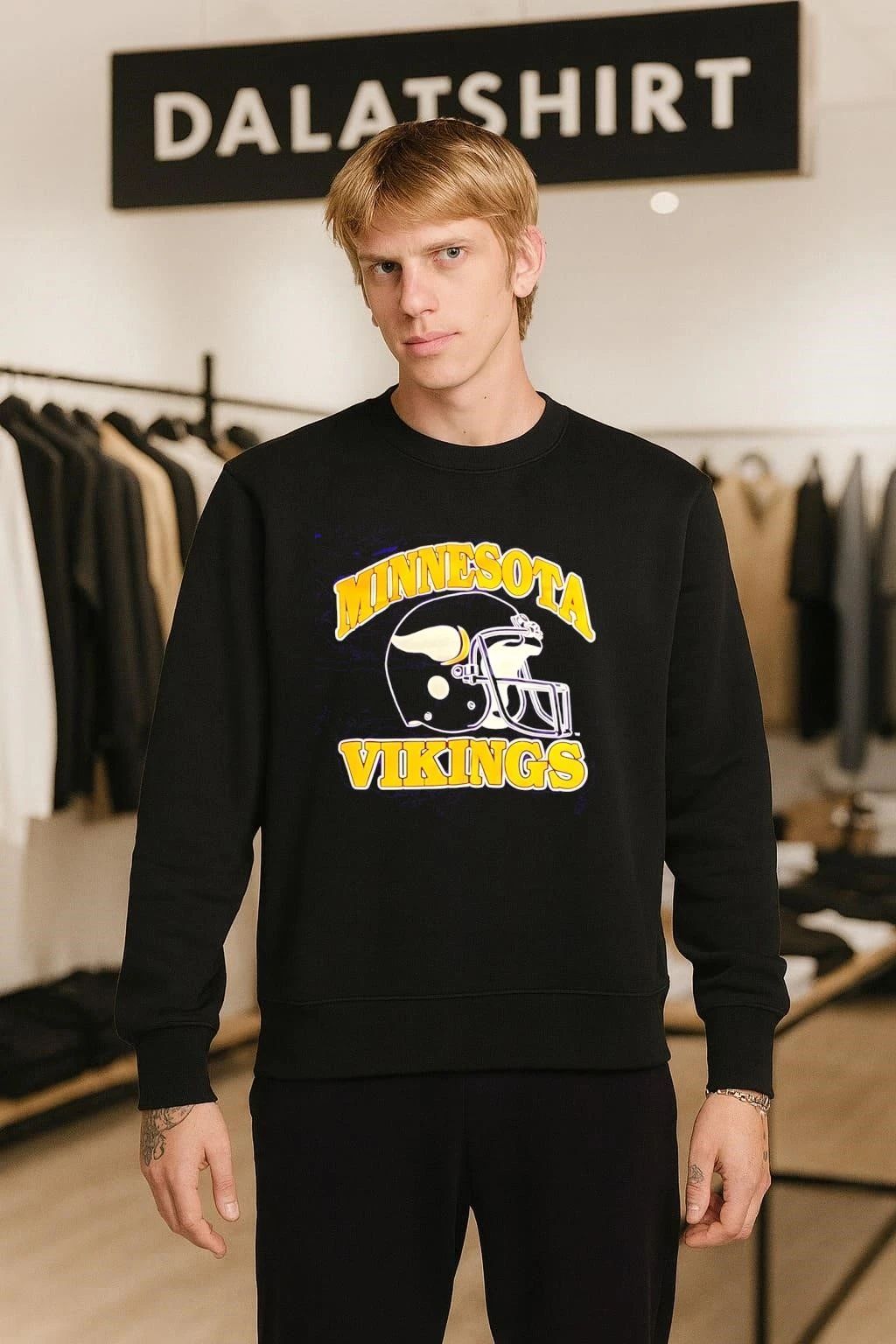 Minnesota Vikings Football Helmet Purple Gold Sports Fan shirt