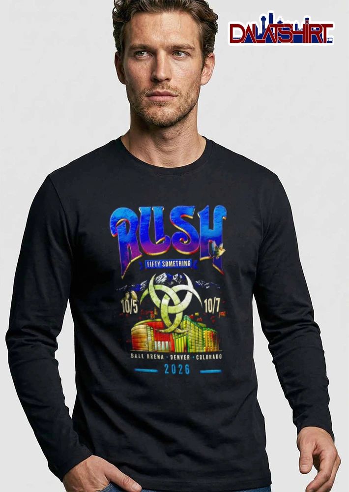 2026 Rush Fifty Something 10.5 10.7 metal crescent symbol arena mountains birds shirt