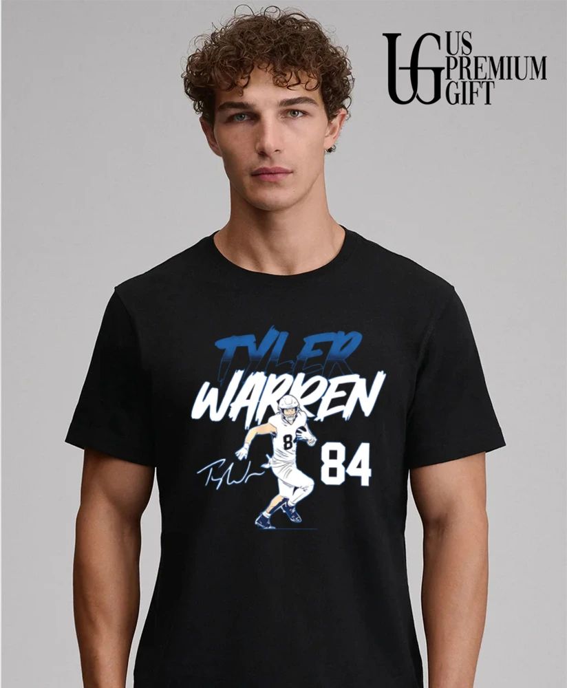 Tyler Warren Penn State football player running illustration shirt