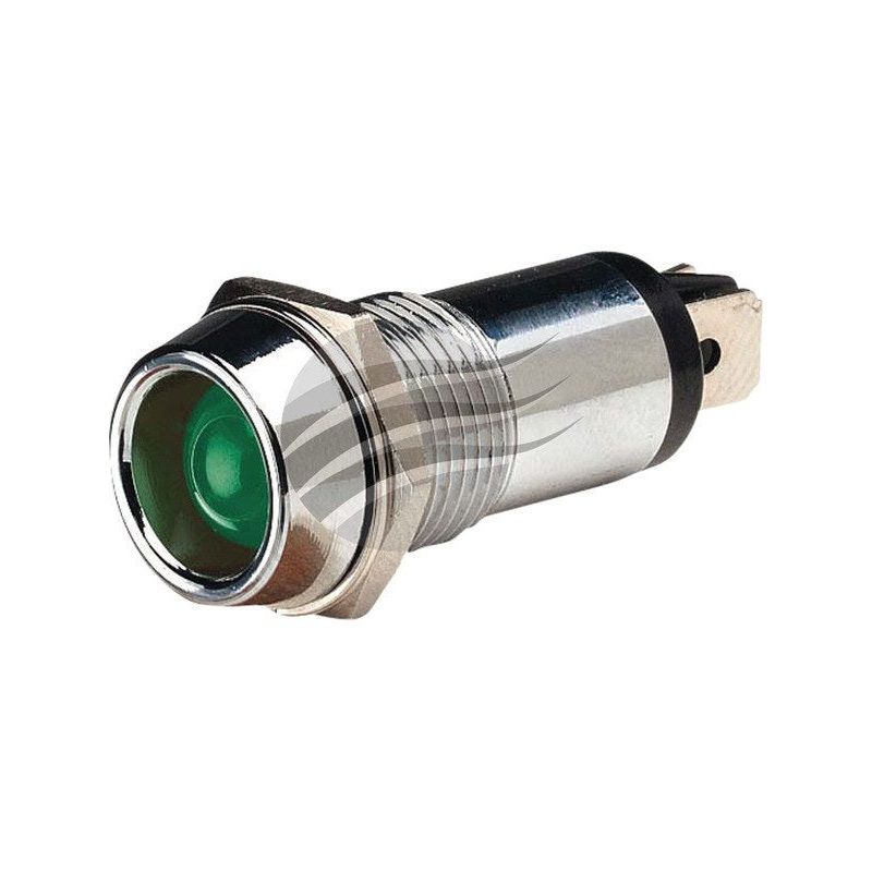 Jaylec Green LED Pilot Lamp 12V w/ 2X Blade Terminals PL2091