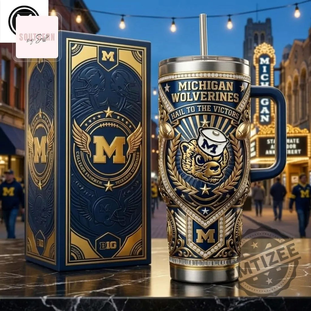 Michigan Wolverines Hail to the Victors Premium 40oz Tumbler