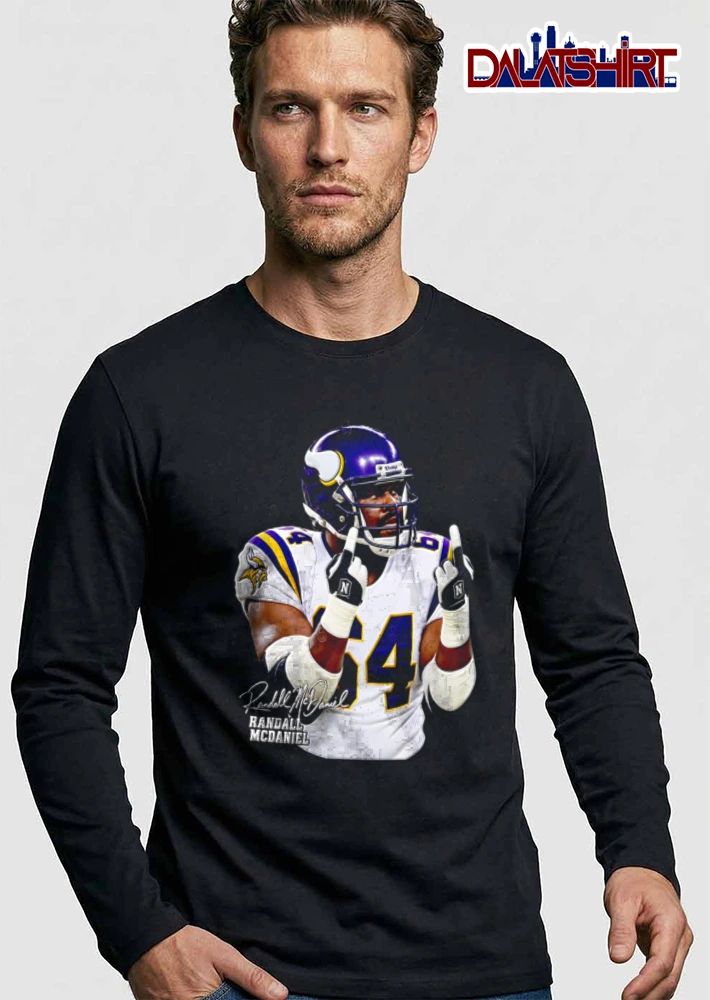 Minnesota Vikings Randall Ed Mcdaniel football player middle finger helmet shirt