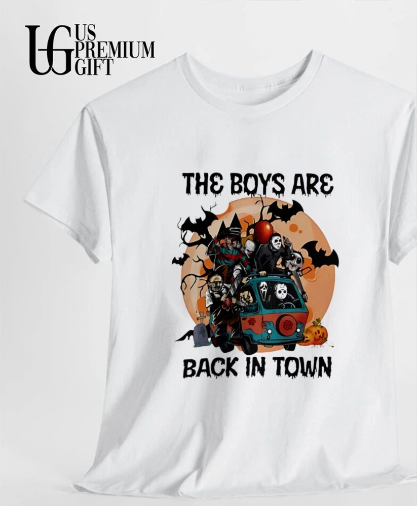The Boys Are Back in Town horror characters Halloween shirt