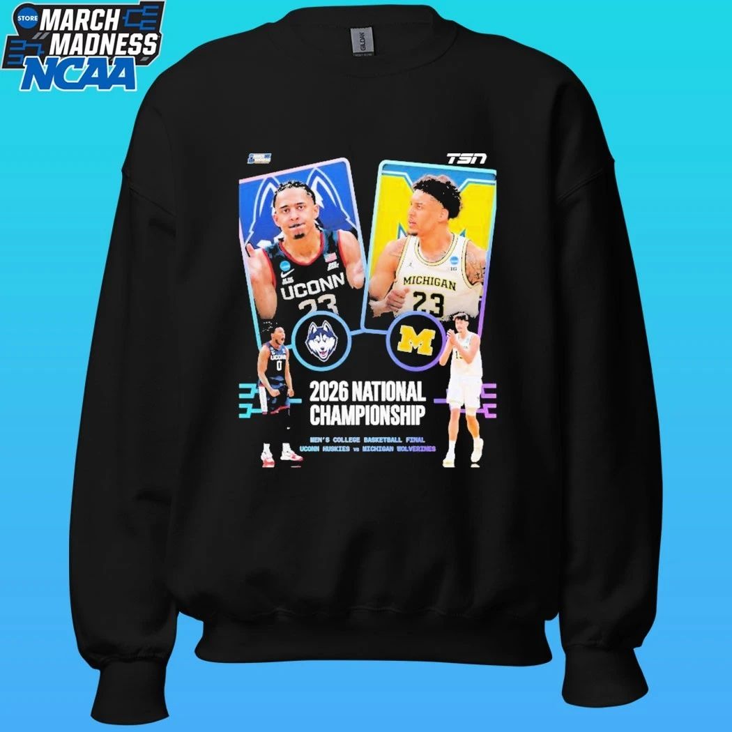 Uconn Huskies Vs Michigan Wolverines Men’s Basketball 2026 Ncaa National Championship Head To Head Shirt
