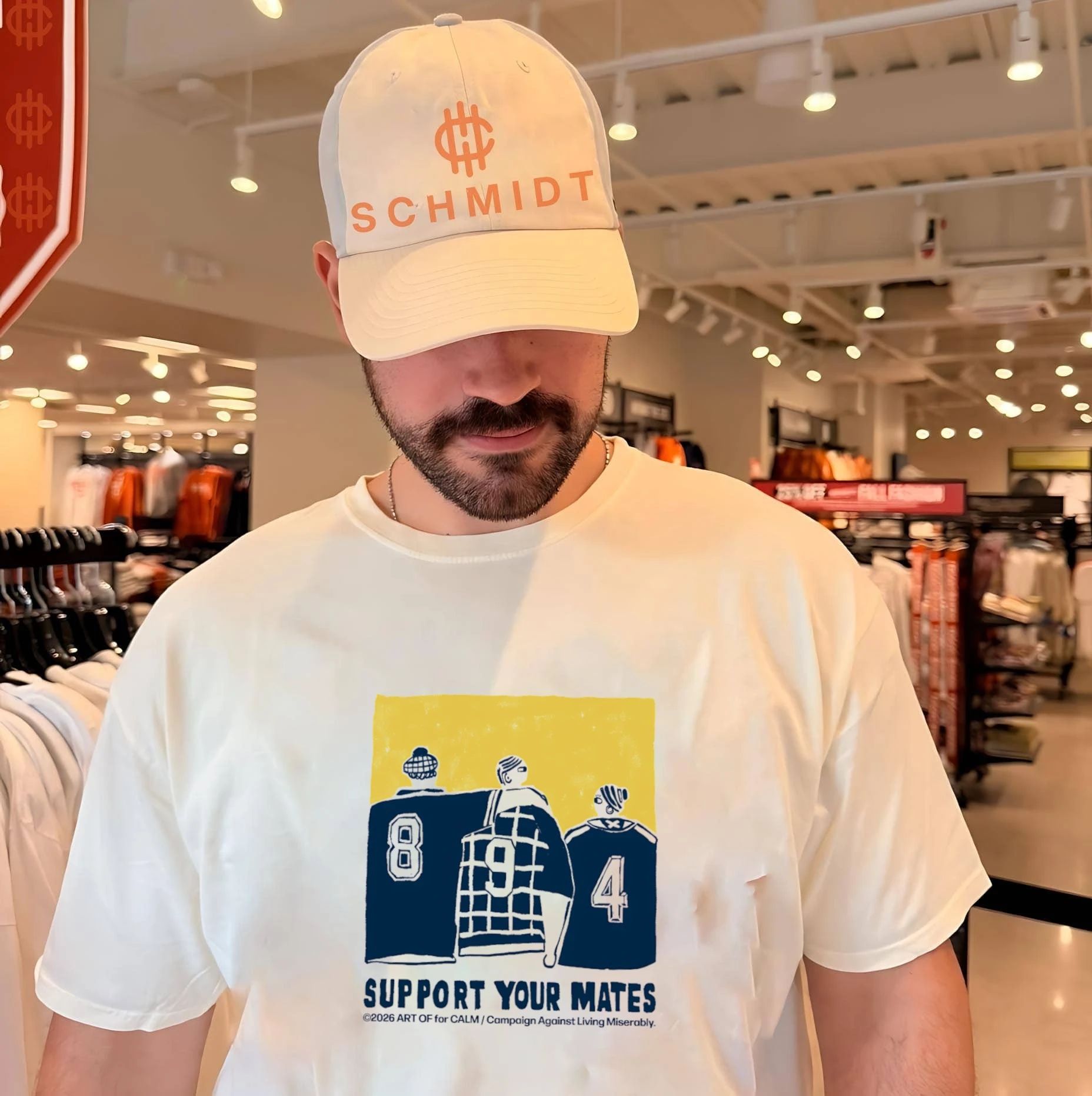 CALM Support Your Mates Campaign mental health awareness shirt