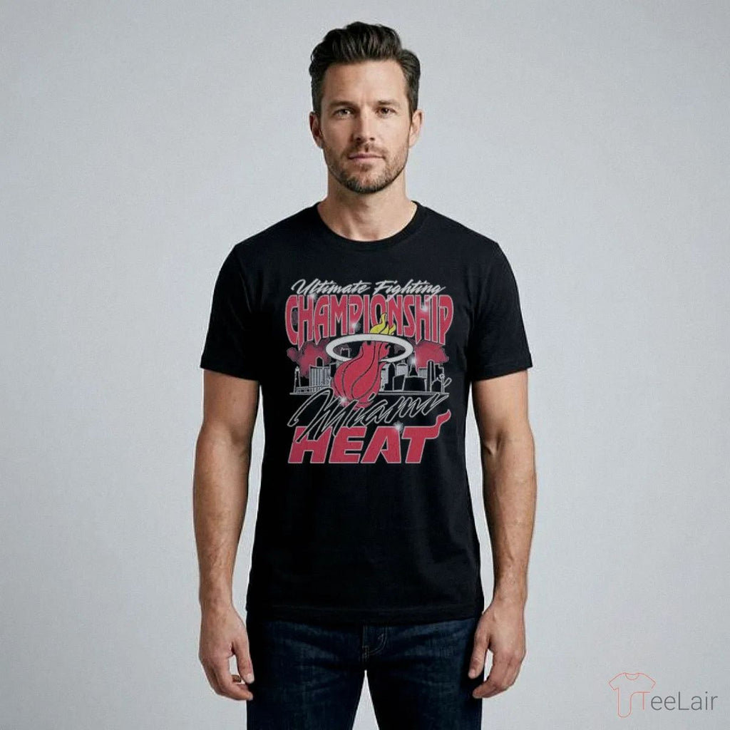 UFC X Miami Heat Exclusive Event Merch UFC 327 At Kaseya Center Shirt