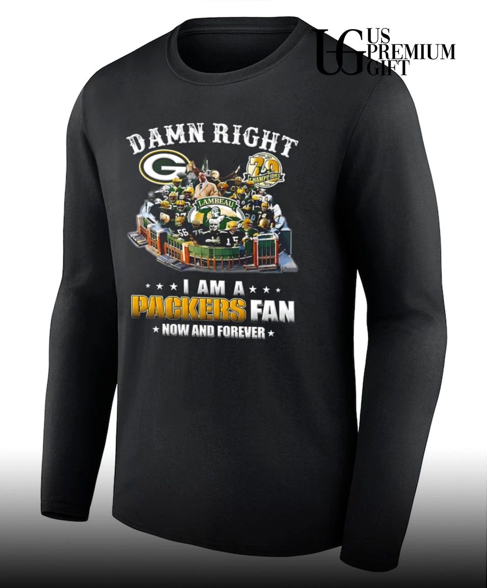 Damn Right I Am A Green Bay Packers Fan Lambeau Champions signature shirt