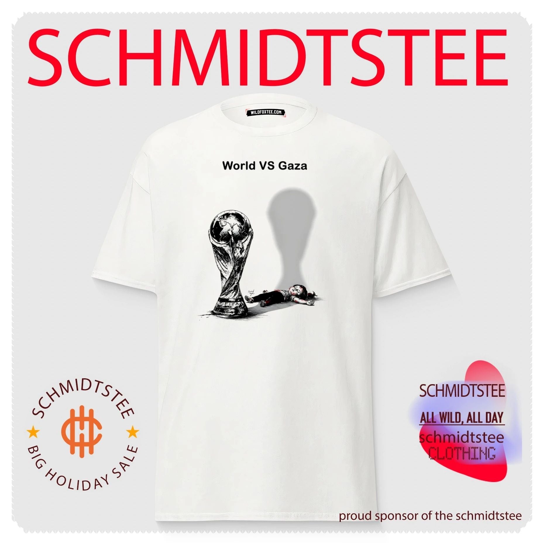 World vs Gaza FIFA Trophy Political Human Rights shirt