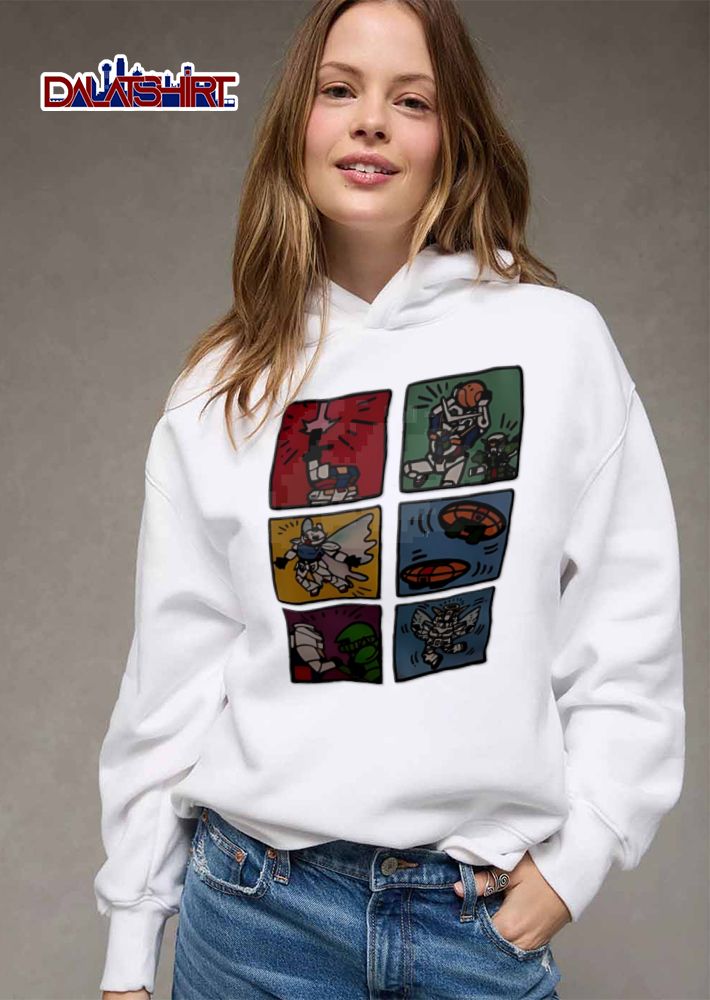 Keith Haring Style Pop Art Cartoon Japanese Mecha Robot Comic Panels shirt