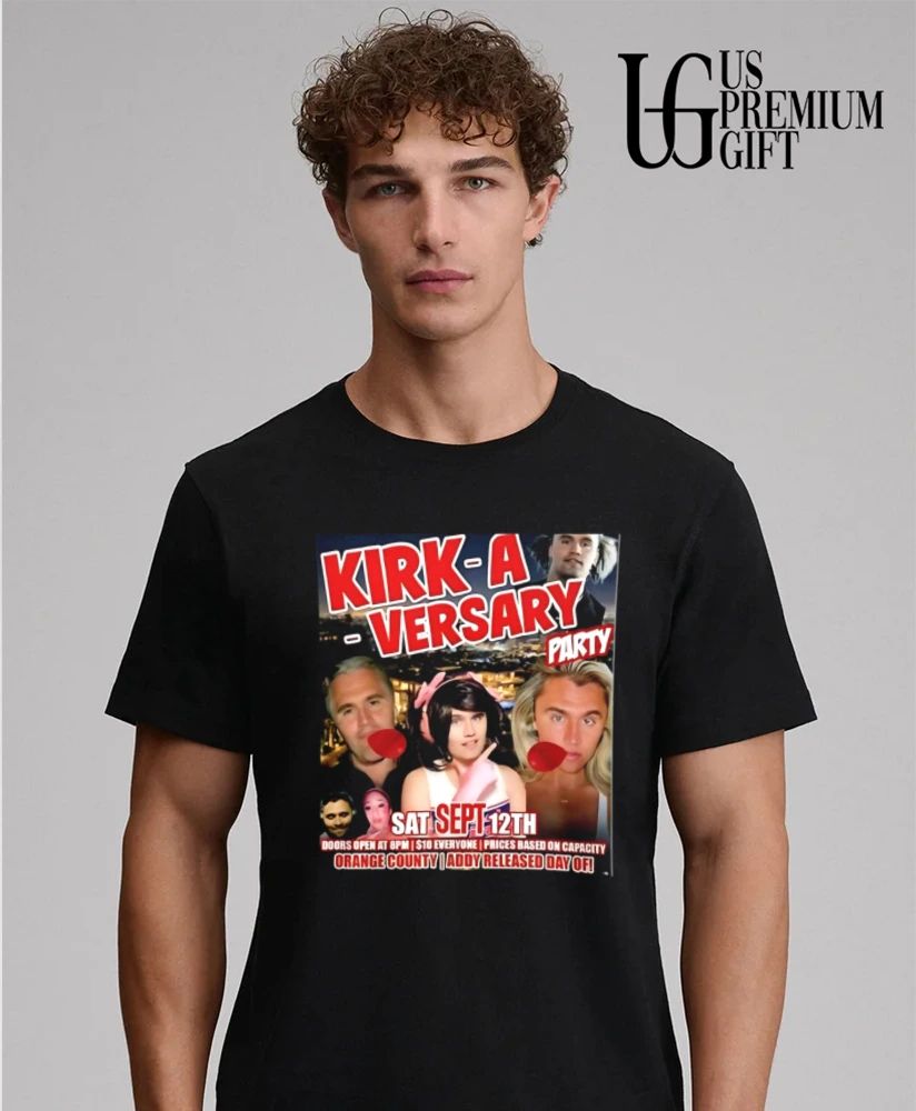 Kirk A Versary Party Orange County meme graphic shirt