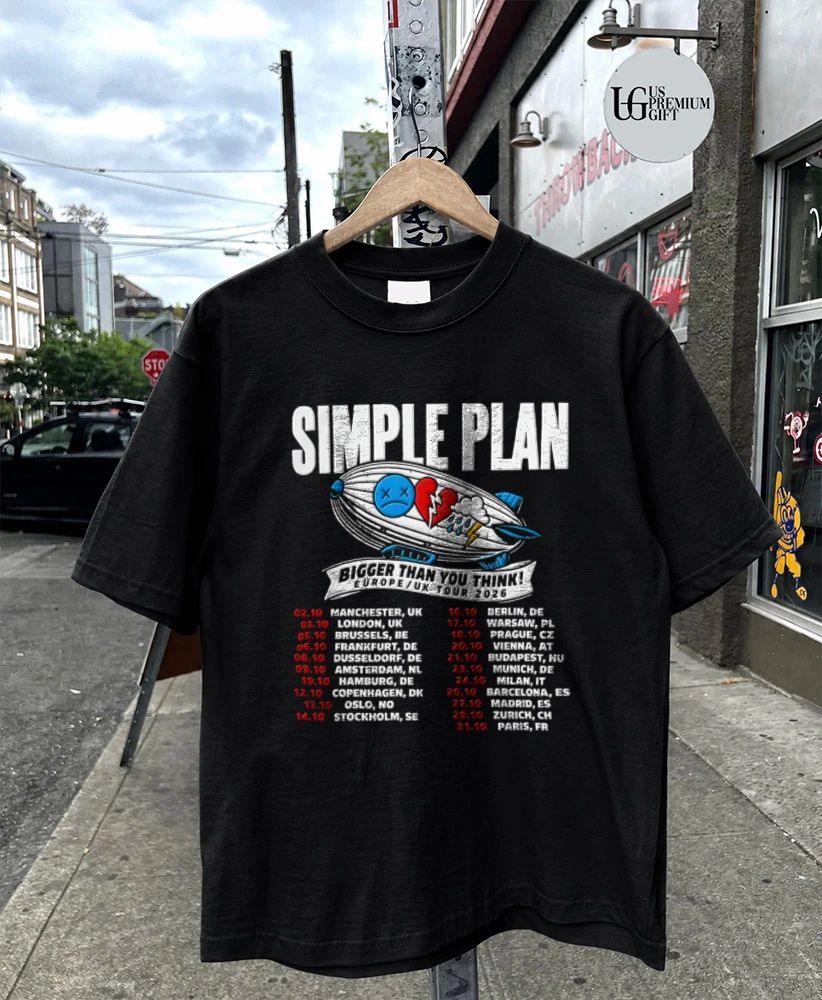 Simple Plan Bigger Than You Think Europe Uk Tour 2026 shirt