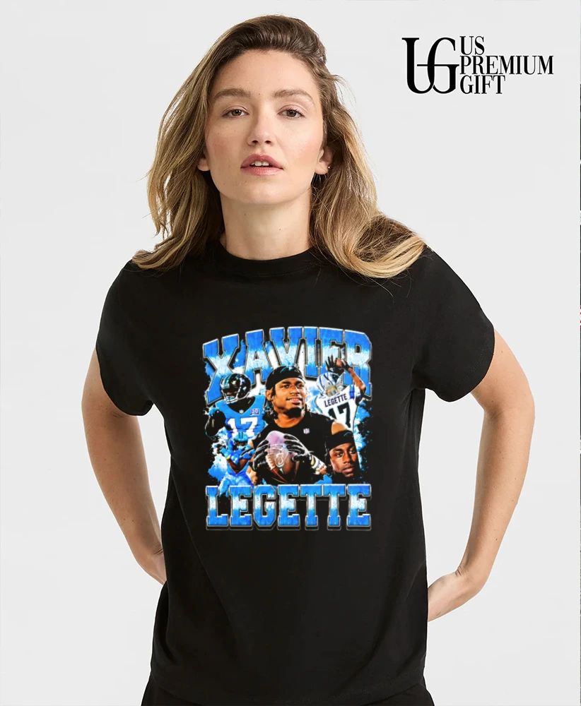 T Mac wearing Xavier Legette Carolina Panthers Football graphic shirt