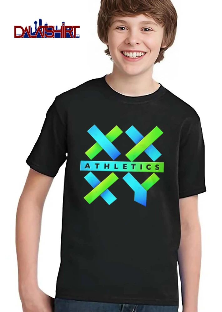 X shapes green blue geometric shirt