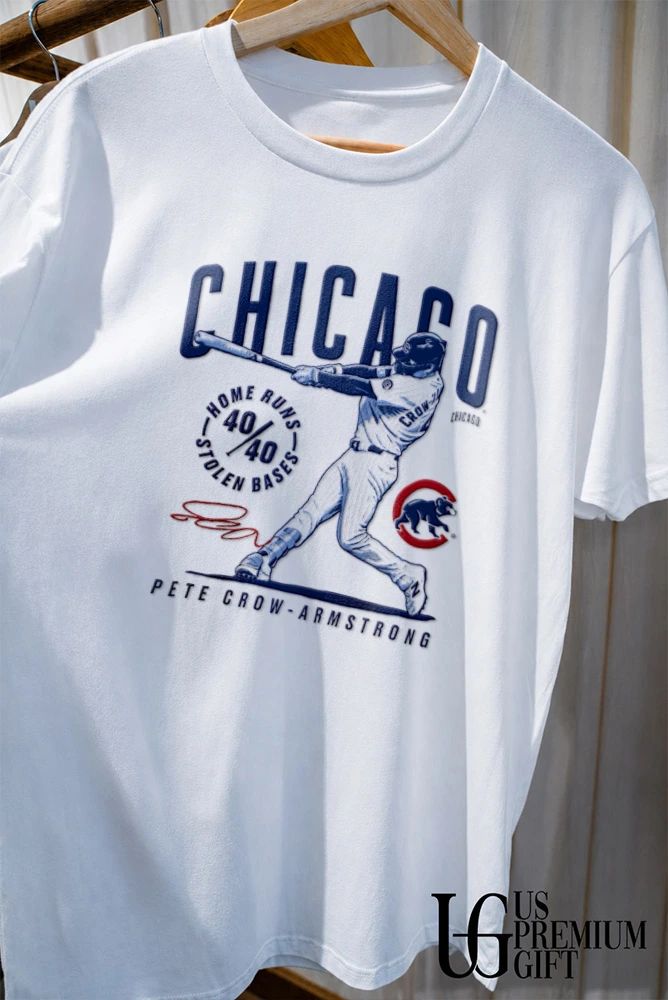 Pete Crow-Armstrong Chicago Cubs 40.40 Home Runs Stolen Bases signature shirt