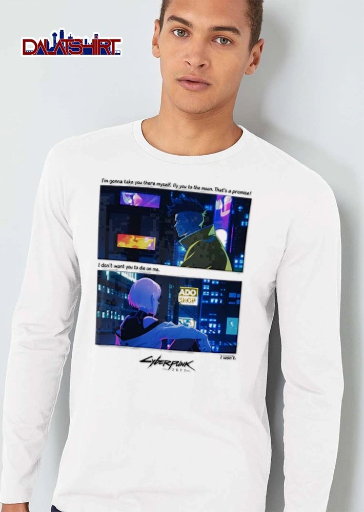 Cyberpunk 2077 David and Lucy moon promise anime shirt