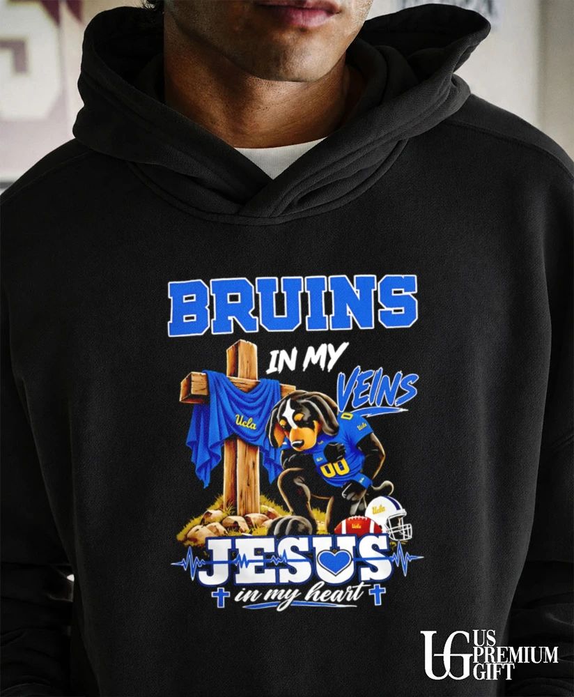 UCLA Bruins Dog In My Veins Jesus In My Heart Faith Football mascot shirt