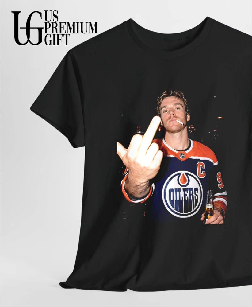 Connor McDavid Edmonton Oilers middle finger shirt