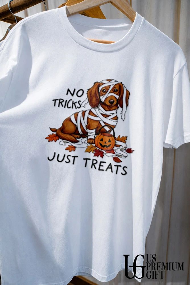 No tricks just treats Dachshund mummy Halloween shirt